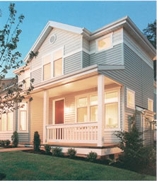 Energy efficient replacement double hung windows.