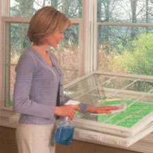 Energy efficient replacement double hung windows.